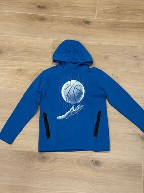 Old Navy Blue Kids Hoodie with Basketball Graphic